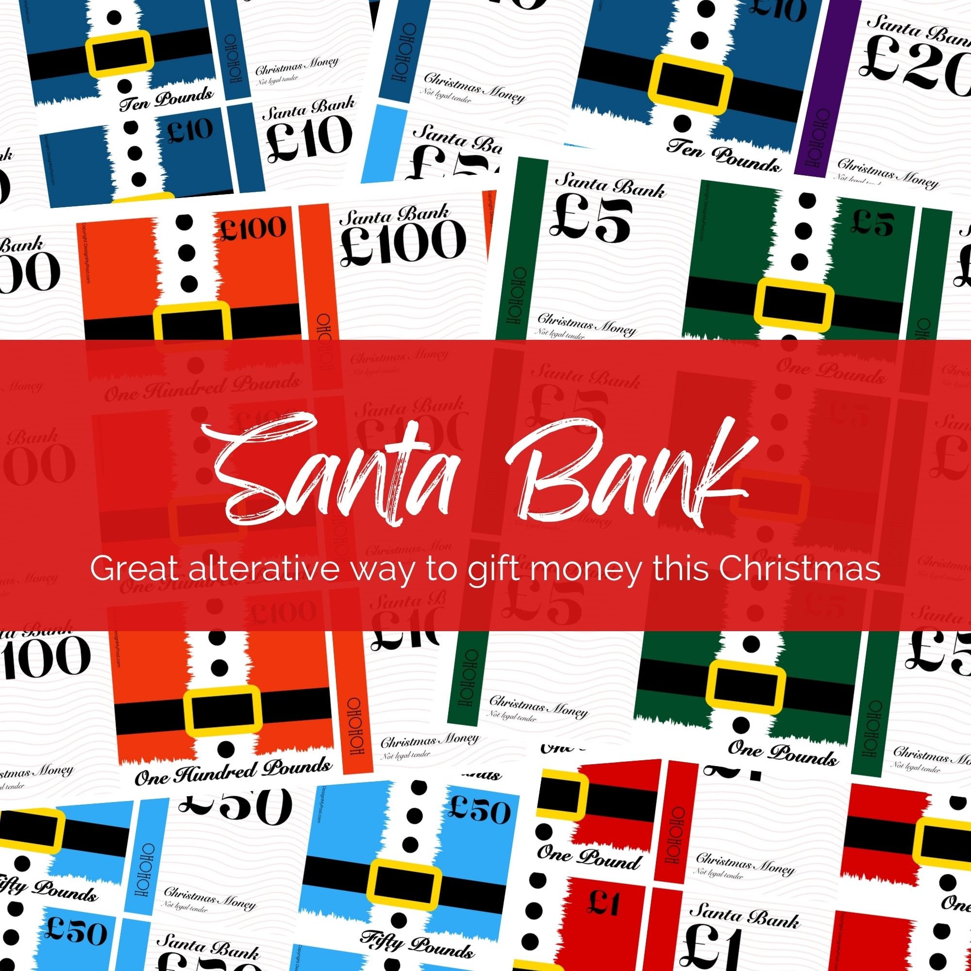 Printable Christmas Money Santa Bank Notes in Pounds. Pretend - Etsy