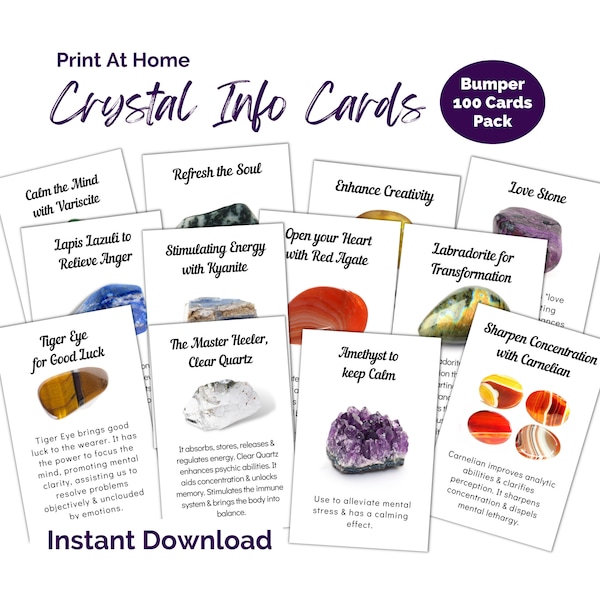 Crystal Cards Meaning Pdf Etsy