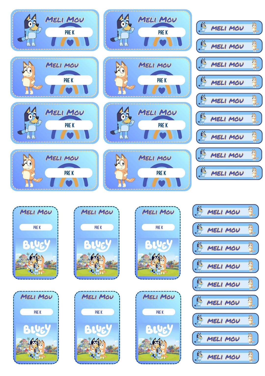 Buy Bluey Back to School Name Labels Online in India - Etsy