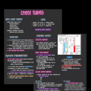 Chest Tubes Study Guide Notes Med-Surg Nursing Cardiac