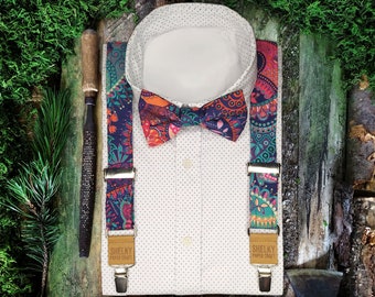 Patterned colorful suspenders for Men.