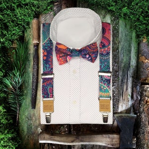 Patterned colorful suspenders for Men. image 1
