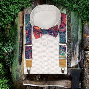 Patterned colorful suspenders for Men.