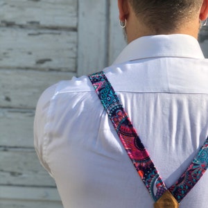 Patterned colorful suspenders for Men. image 4