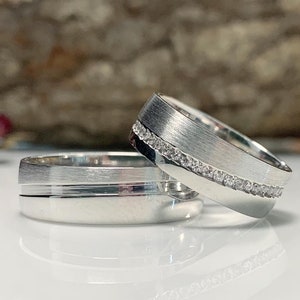 Wedding Rings Set, Couple rings, Traditional Wedding Band Set, Wedding Band His and Hers, Wedding Rings Woman,Engagement Rings