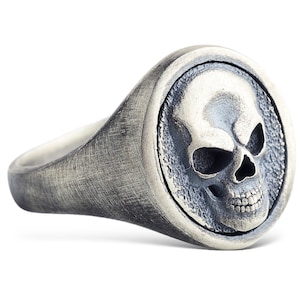 Sterling Silver Skull Ring, Skull Gothic Rings for Men, Skull Punk Ring,Silver Skull Band, Skull Jewelry,Gift Ring,Skull Biker Jewelry