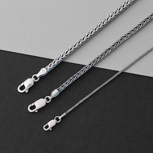 925 sterlingzilveren Viking-ketting vossenstaartketting, herenzilveren ketting, zilveren herensieraden, geoxideerde zilveren ketting voor hem