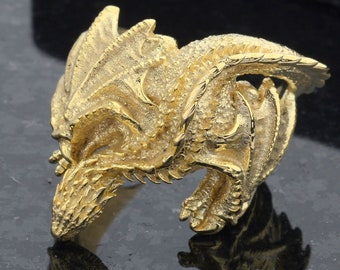 Dragon Ring,Gold Dragon Ring Men, Dragon Gothic Ring, Dragon Punk Ring, Dragon Jewelry,Handmade Sterling Silver Men Biker Ring,Men Gifts