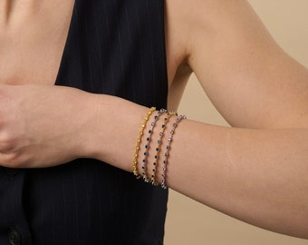 Tennis Bracelet,  Best Gift for Mom Unique Box Clasp Tennis Bracelet, Minimalist Tennis Bracelet Sapphire, Citrine Rainbow
