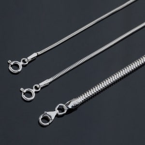 Sterling Silver Snake Chain Necklace,1.40 mm-1,60 mm-3,00 mm Unisex Raund Snake Chain, Silver Men&#39;s Jewelry, Silver Chains Gifts