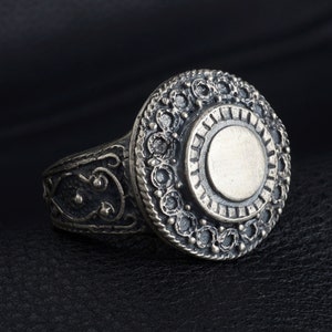 Sterling Silver Man Ring,Unique Signet Ring,Mens Dainty Rings,Sterling Silver Man Ring,Boyfriend Gift, Unique Man Oxidized Ring,Promise Ring
