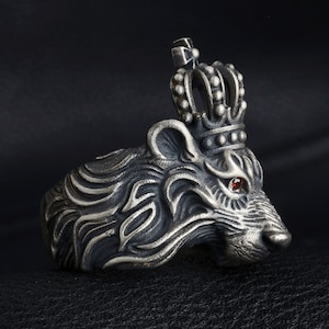 Silver Oxidized Mens Lion Head Ring, Sterling Silver Men Ring, 925k Silver Wild Lion Ring For Man, Animal Style Gift for Him, Mens gift