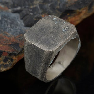 Handmade Silver Men Ring, Classic Signet Ring,Mens Rings, Vintage Ring, Sterling Silver Man Ring, Boyfriend Gift, Unique Man Oxidized Ring