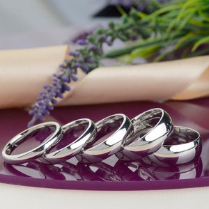 Klassische gewölbte Eheringe aus Sterlingsilber, 3 mm- 4 mm - 5 mm - 6 mm - 7 mm Eheringe, Eheringe für Sie und Ihn, Ringe Frau