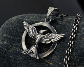 Winged Phoenix Sterling Silver Men Necklace,Man Charm Necklace,Ancient Greek Mythology, Viking Mythical Necklace,Men Gifts,Necklace For Men
