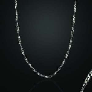 Oxidized Silver Chain Necklace, Choker Chains Necklace For Man ,Silver Men&#39;s Jewelry,925 Silver Classic Chain,Man Chain Pendant Mens Gift
