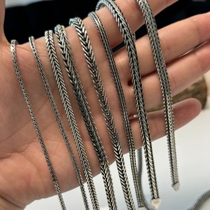 925 Silver Mens Bracelets, Sterling Silver Foxtail Chain Bracelets, Viking Chain Bracelet, Silver Men's Jewelry, Best Gifts for Boyfriend