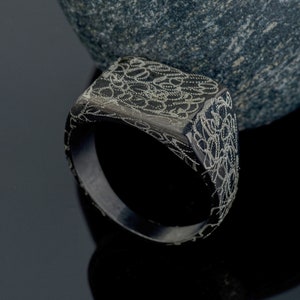 Sterling Silber 925 Pinky Ring, Herren Siegelringe, Oksidized Ring, Sterling Silber Mann Ring, Freund Geschenk gebürstet Ring