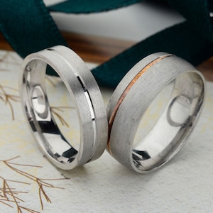 Sterling Silver Wedding Bands Set, Simple Wedding Band, Wedding Band His and Hers, Wedding Rings Woman, Engagement rings