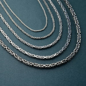 925 Sterling Silver Byzantine Chain Necklace,  Mens Bali Byzantine Chain Necklace, Thick Byzantine Chain, Mens Chain Gifts