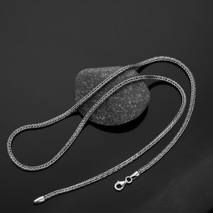 Zilveren herenketting Vikingketting vossenstaartketting, verjaardagscadeau voor hem, zilveren herensieraden, geoxideerde zilveren ketting