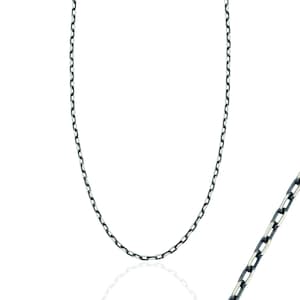 Oxidized Silver Chain Necklace, Unique Chains Necklace For Man ,Silver Men&#39;s Jewelry,925 Silver Classic Chain,Man Chain Pendant Mens Gift