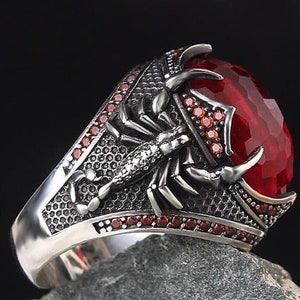 Scorpion Ring for Man Sterling Silver Mens Ring Silver - Etsy