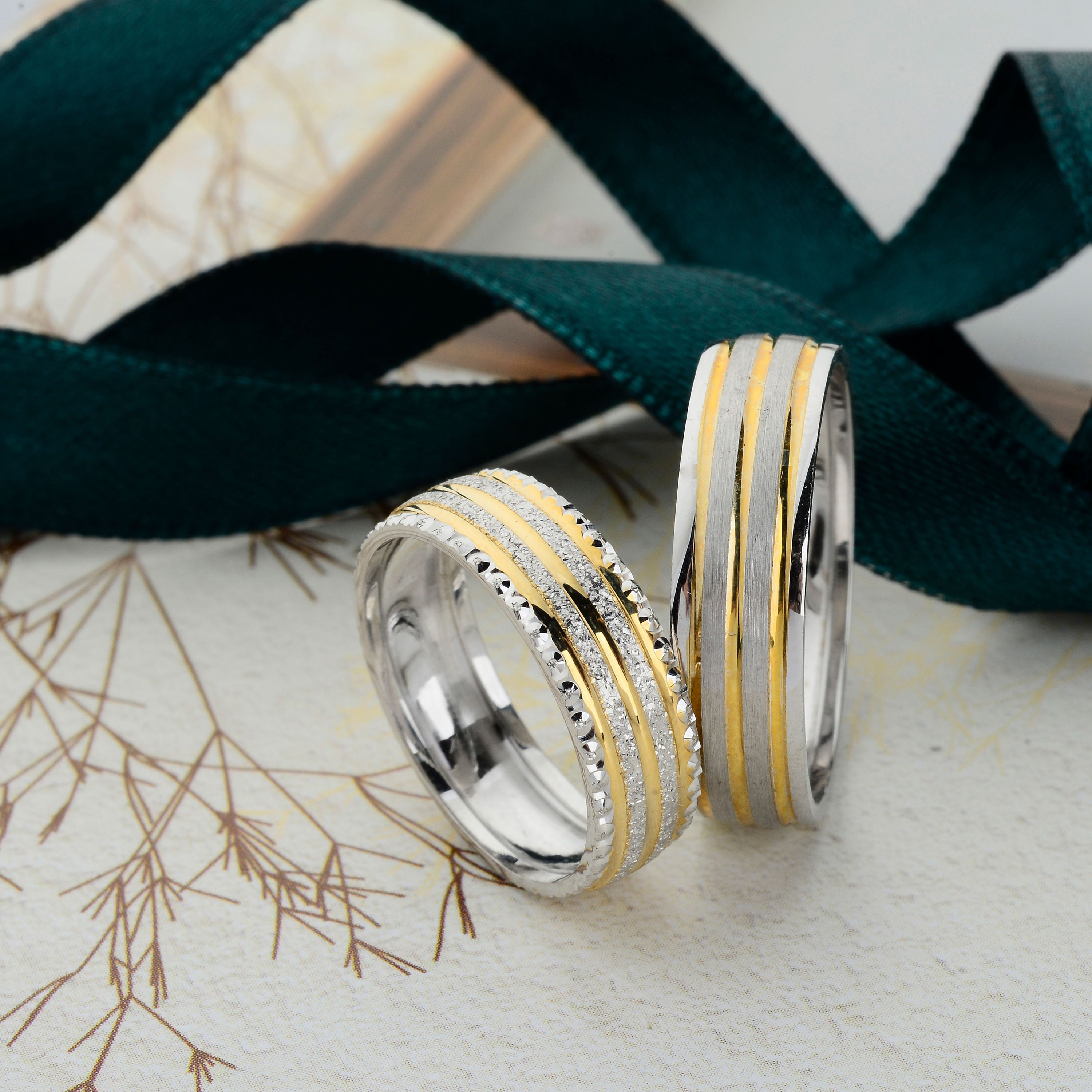 14k Gold Wedding Bands Set, Traditional Wedding Band Set, Wedding Band 14k Gold Wedding Bands Set, Traditional Wedding Band Set, Wedding Band