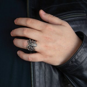 Silver Octopus Men Ring, Unique Men Ring, Pinky Ring Handmade Engraved Ring,Punk Ring, Man Jewelry,Gift Ring, Sea Animal Jewelry