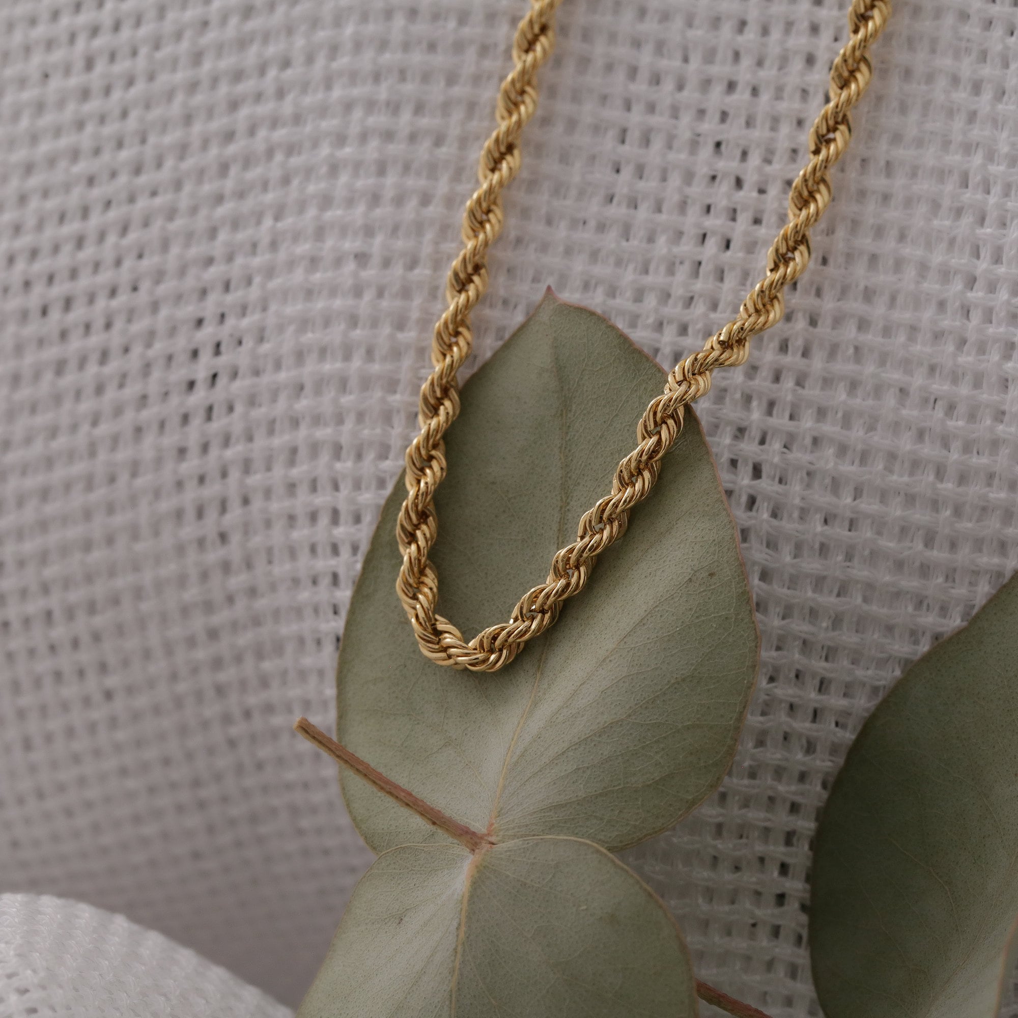 14k Solid Gold Rope Chain Bracelet, 3,3 Mm Rope Chain 14k Solid Gold Rope Chain Bracelet, 3,3 Mm Rope Chain