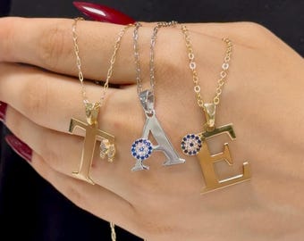 Personalized Initial Bow Charm Necklace Gold- Bridesmaid Gift