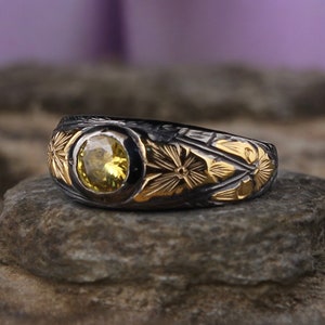 Sterling Silber Pinky Ring, Vatertag Geschenk Ring, Schwarz Gold Herrenring, Pinky Ring, Herrenring, Geschenk,Vaterring, Mann Geschenk Ring