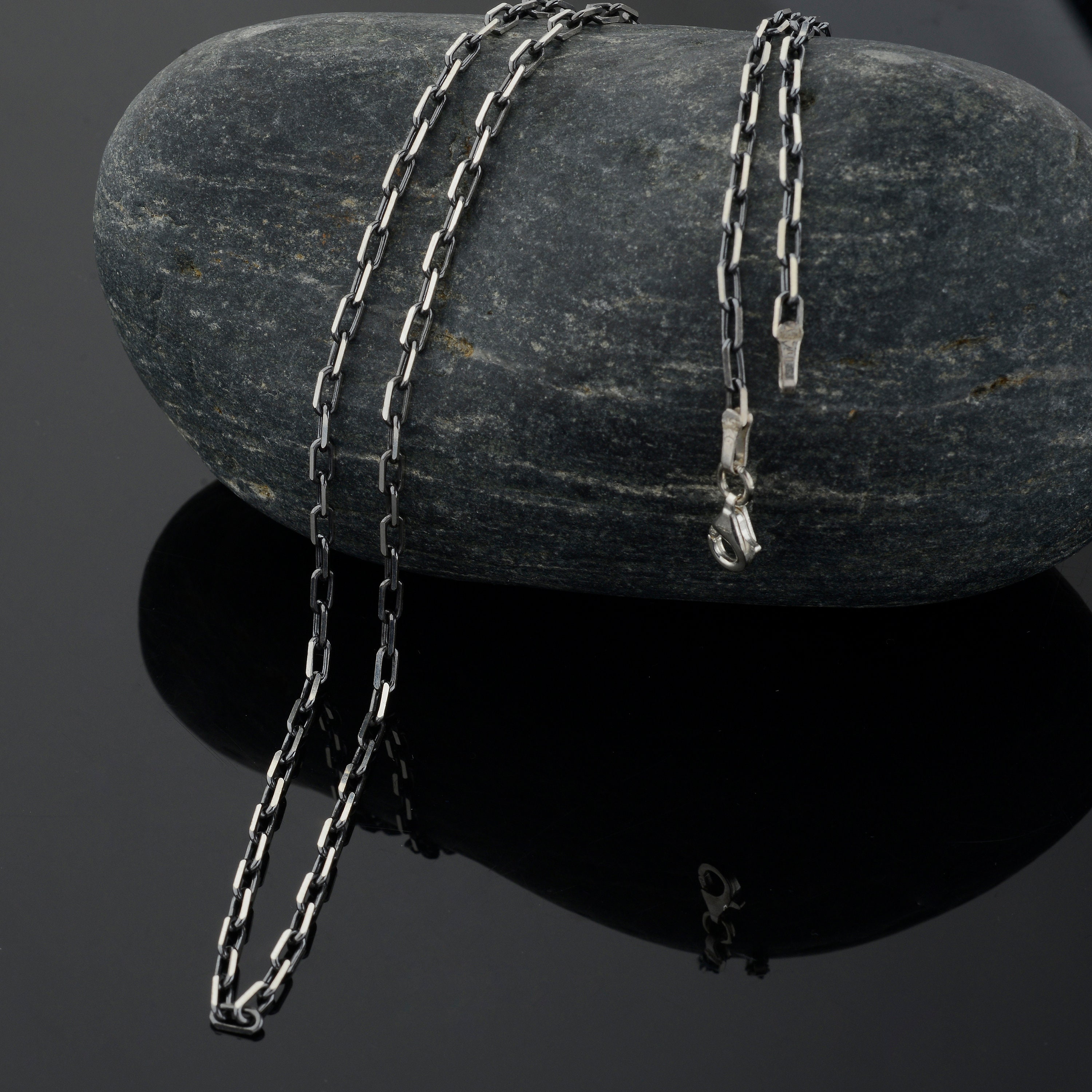Collana Uomo Donna Con Teschio E Serpente In Argento 925 - Ciondolo Amuleto Vintage, Catena Inclusa 22+2 Pollici