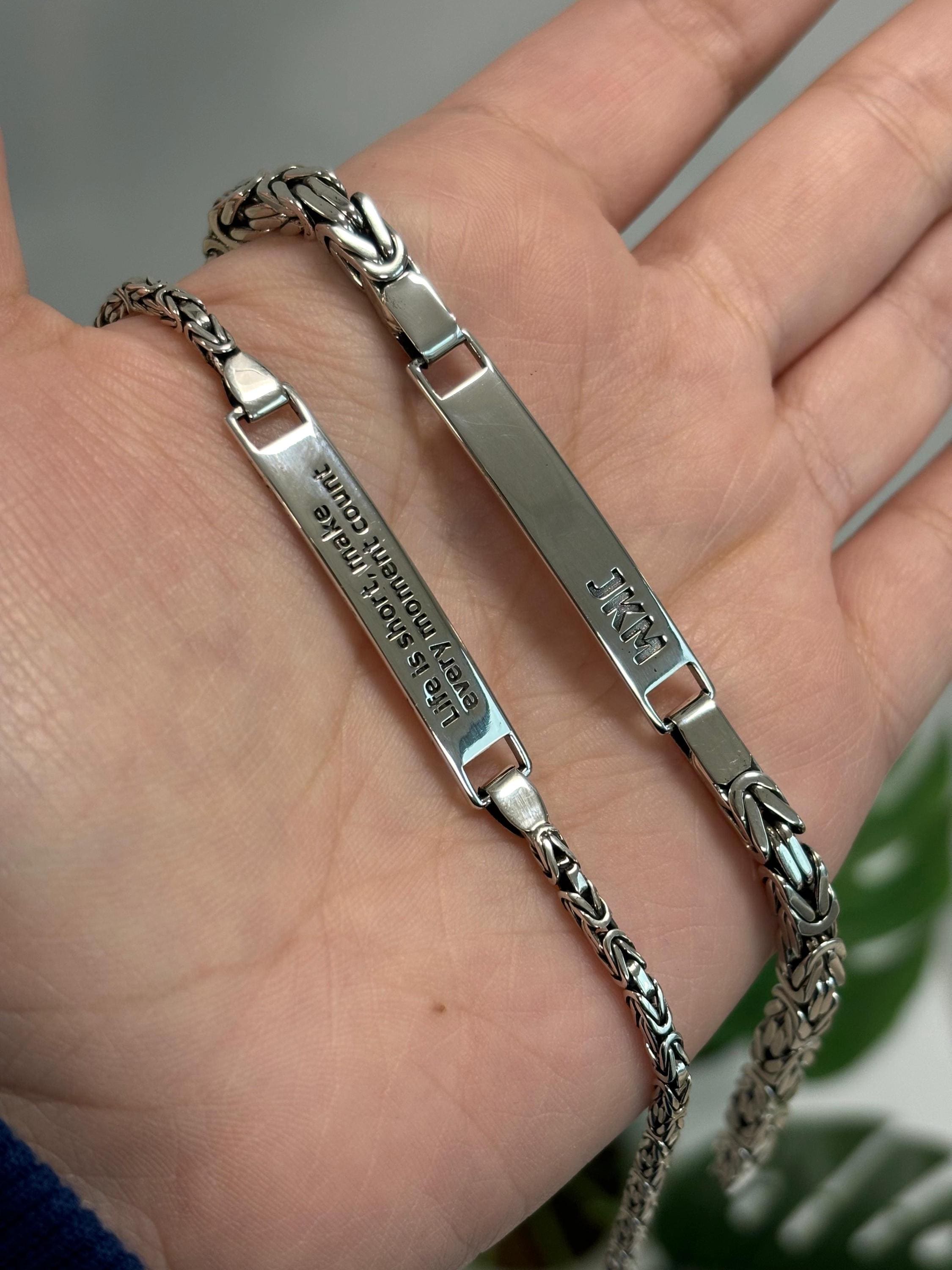 RolaOnly Donna Bracciali 2 Nomi Inciso Pietra Portafortuna Sterling Argent 925 Catena Stelle Luna Ciondolo Personalizzato Gioielleria Regalo Donna/Moglie/Madre/fidanzata/sorella Compleanno