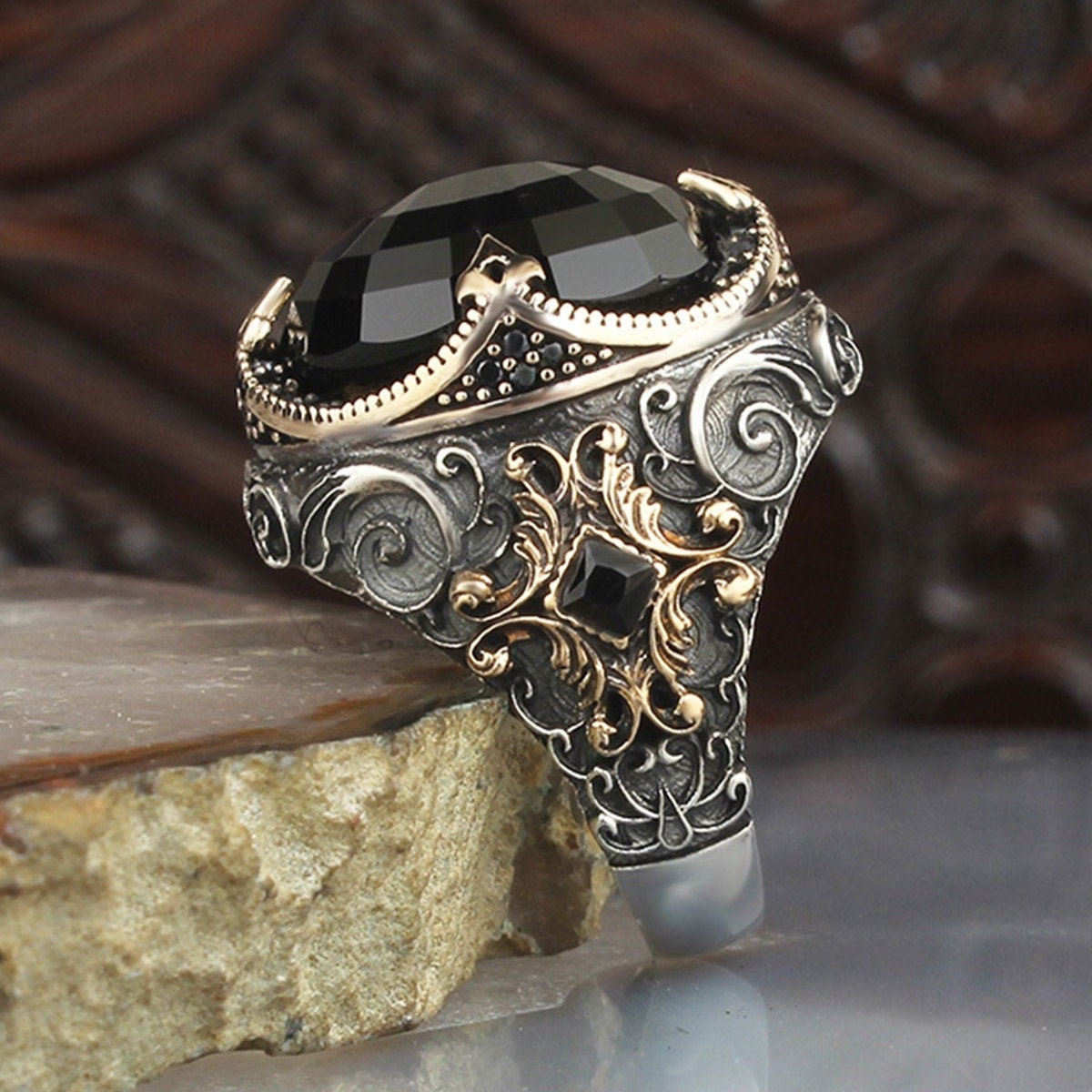 Man Ringsterling Silver Mens Ring Antique Ring Man Oval Etsy