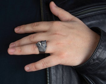 Bague Ours Pour Homme - Style Viking Nordique, En Alliage, Design 3D, Taille Réglable (54 à 64)