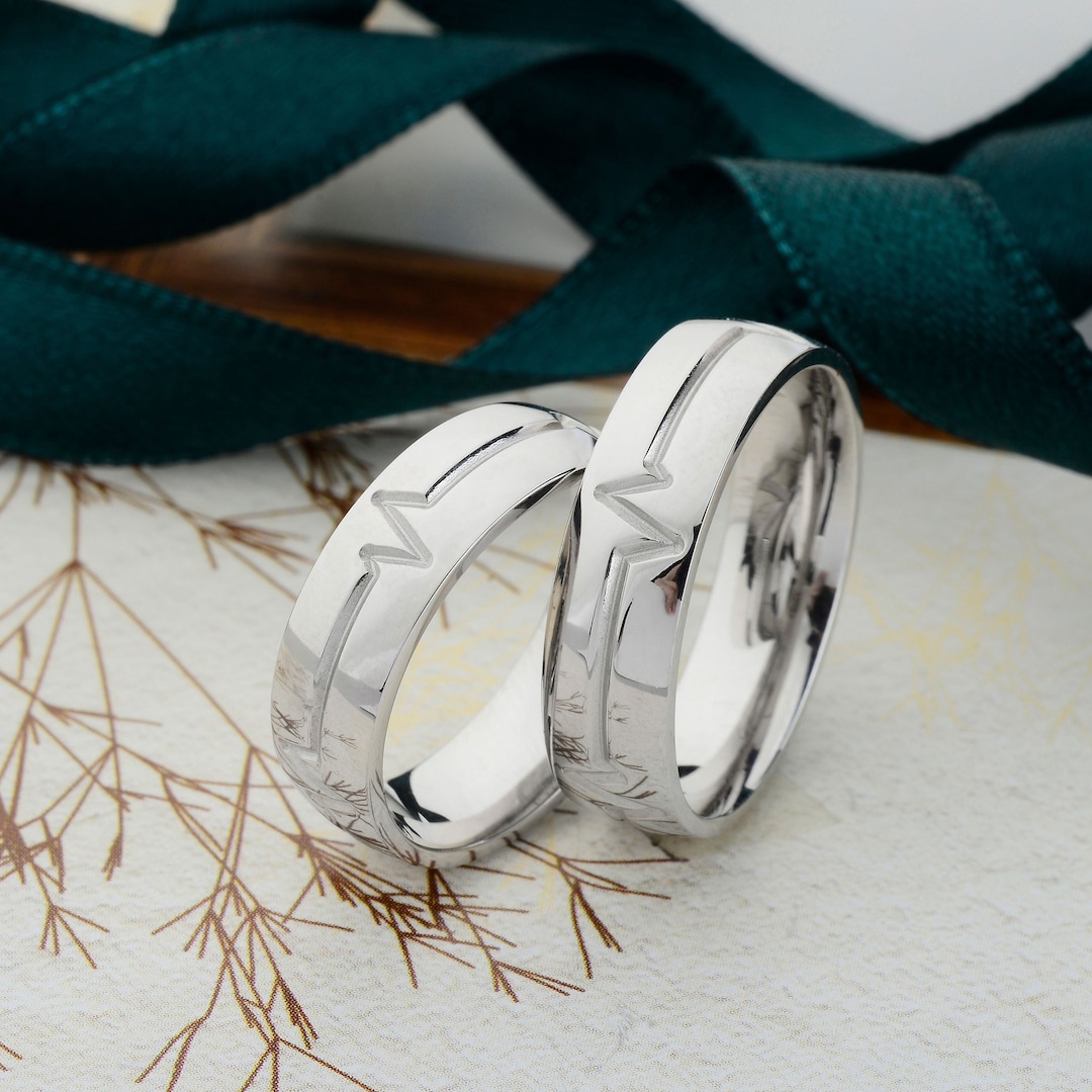 Wedding Rings Ring To Feel Partner's Heartbeat Ring Engraving