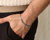 Buy Handmade Sterling Silver Foxtail Chain Bracelet, Viking Mens