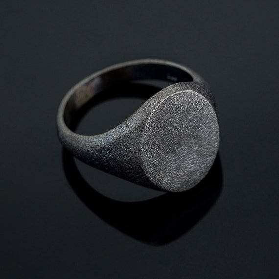 Sterling Silver 925 Pinky Ring, Mens Signet Rings, Oksidized