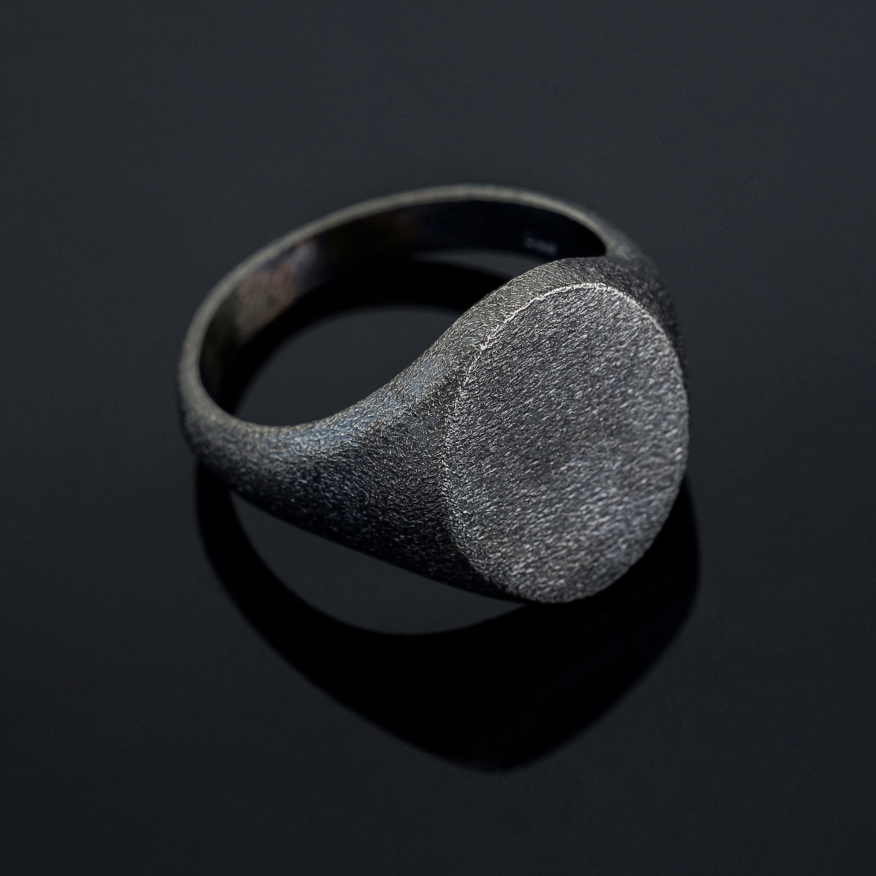Sterling Silver 925 Pinky Ring, Mens Signet Rings, Oksidized