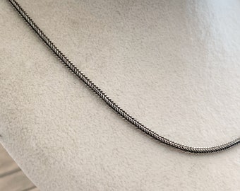 1.7 mm Viking Chain Necklace, Handmade Unique Chains Neckace For Man , Silver Men's Jewelry, Oxidized Silver Viking Chain,Mens Gift