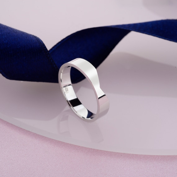 Curved Simple Ring, Silver Wedding Bands Ring, Couple rings, Minimalist  Wedding Band Set, Wedding Band His and Hers, Wedding Rings Woman
