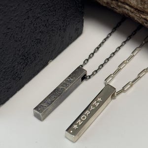 Collar de barra personalizado para hombre, colgante de barra con grabado profundo para hombre, joyería personalizada para hombre, collar con nombre, regalo para novio o esposo