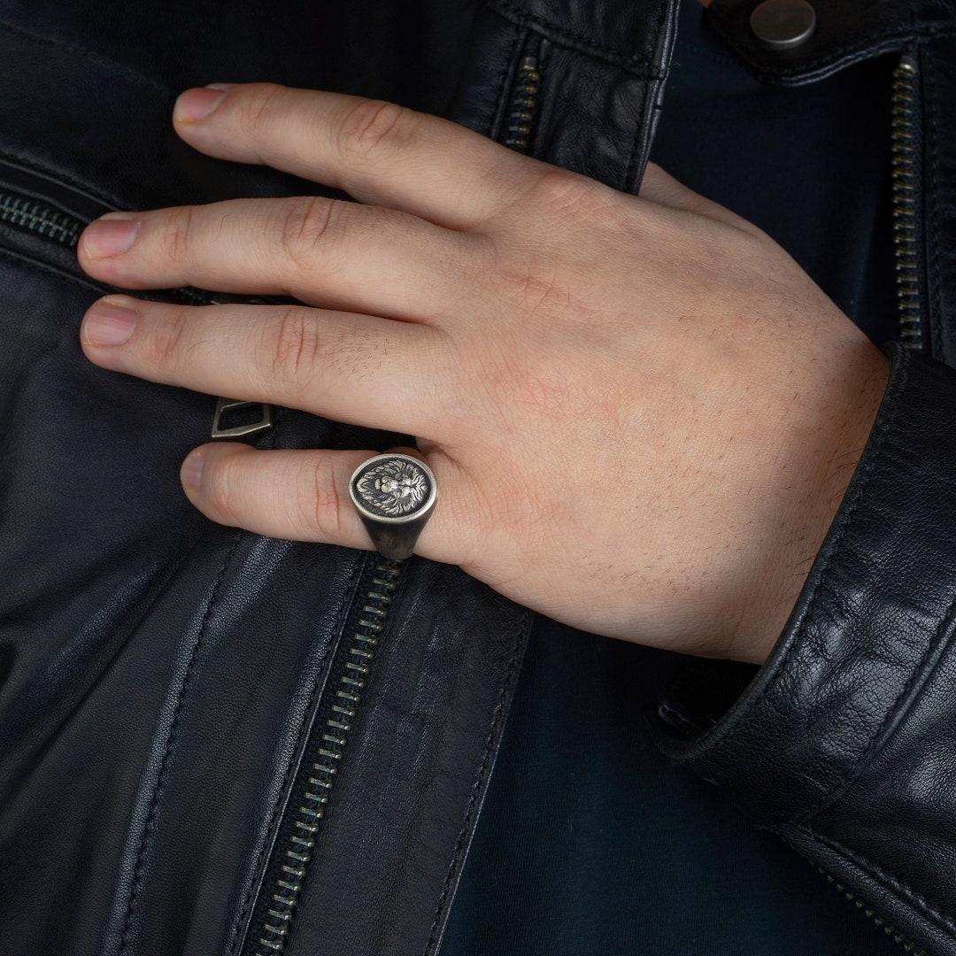 Acquista Anello Punk Hip-hop Con Testa Di Leone Per Uomo Anello In - Foto 7