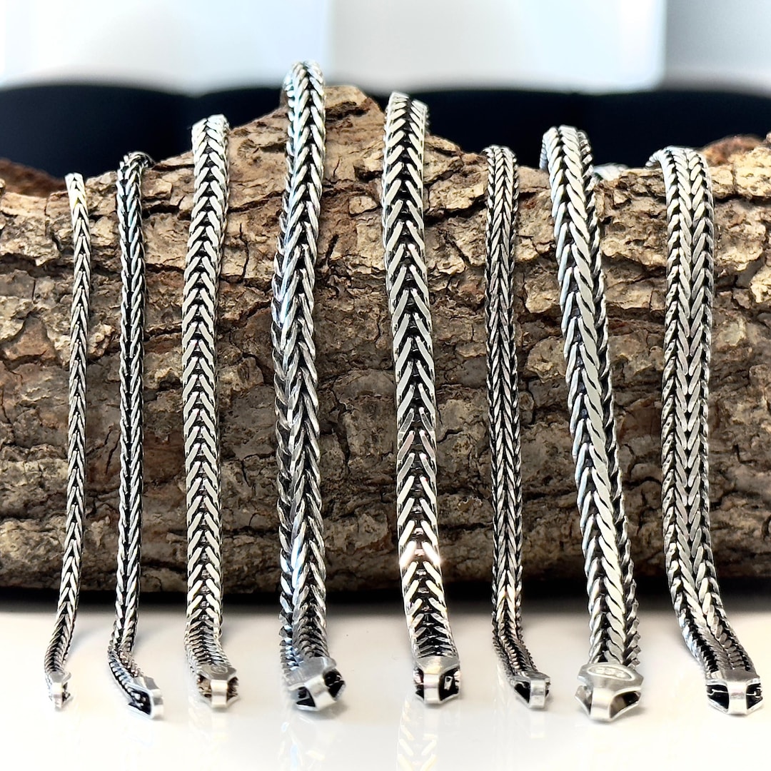 Sterling Silver Mens Bracelets, Fathers Day Gift, Foxtail Chain Bracelets, Viking Chain Bracelet, Silver Men's Jewelry, Best Father Gifts - Etsy Sterling Silver Mens Bracelets, Fathers Day Gift, Foxtail Chain Bracelets, Viking Chain Bracelet, Silver Men's Jewelry, Best Father Gifts - Etsy