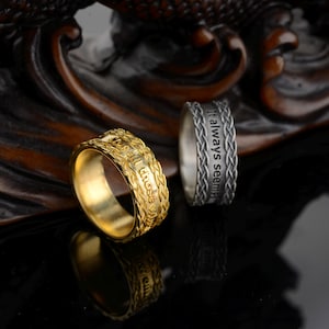 Anillo grabado personalizado "Elige tus palabras", único en su tipo con tu mensaje personalizado, anillos de boda para parejas, anillo para él y para ella.