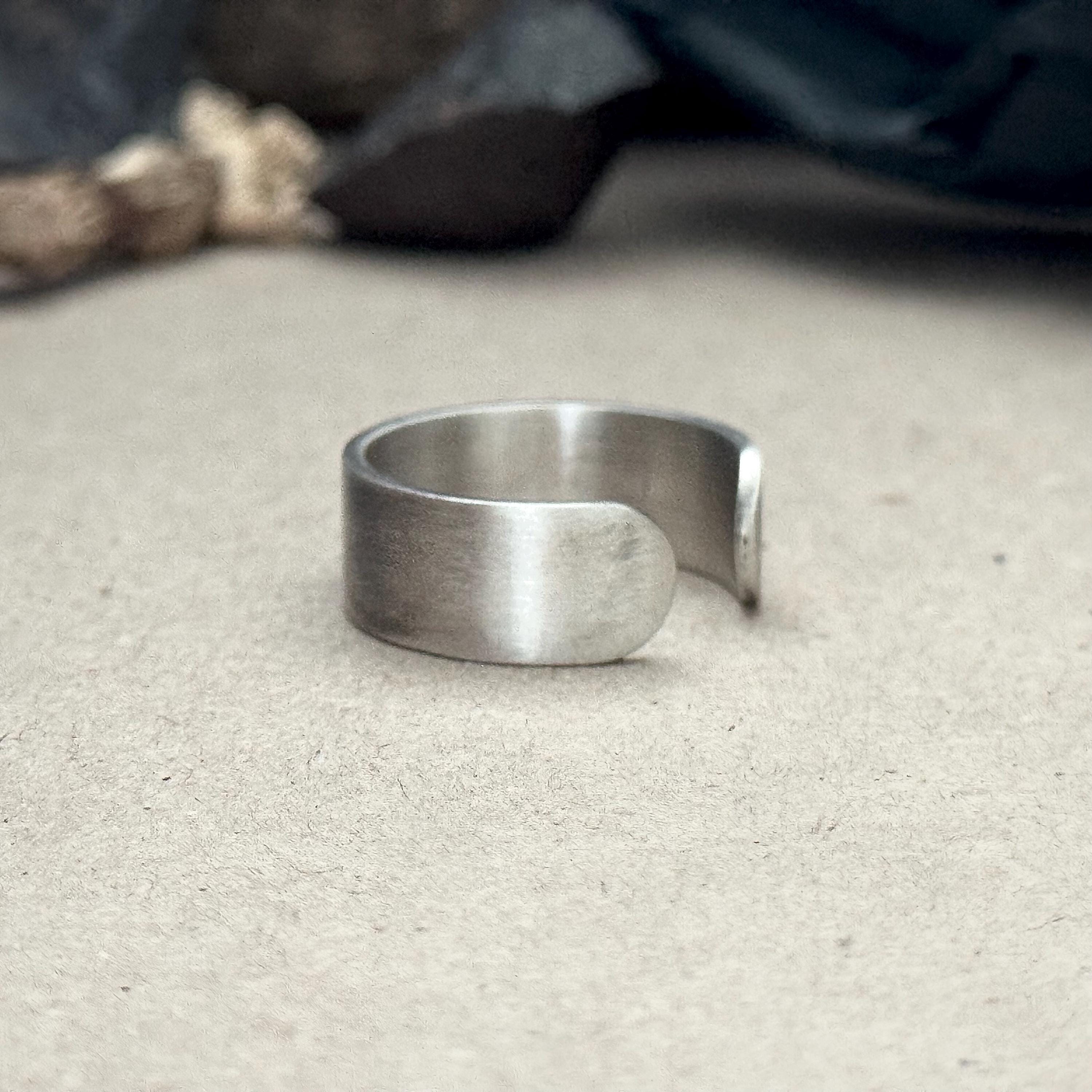 925 Silver Adjustable Cross Ring: Oxidized Christian Band - Etsy