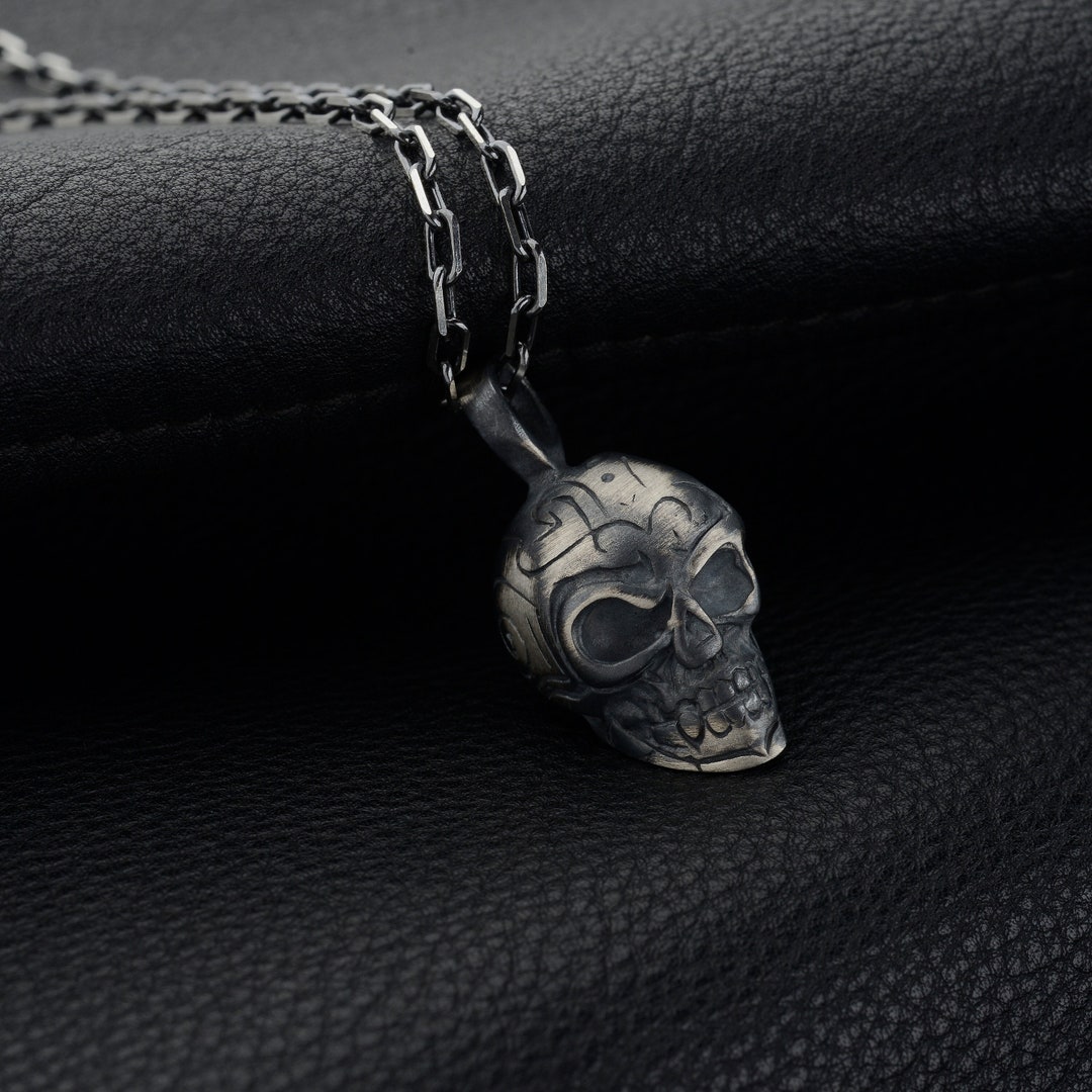 Skull Necklace Men,sterling Silver Men Charm,men Charm Pendant,man ...