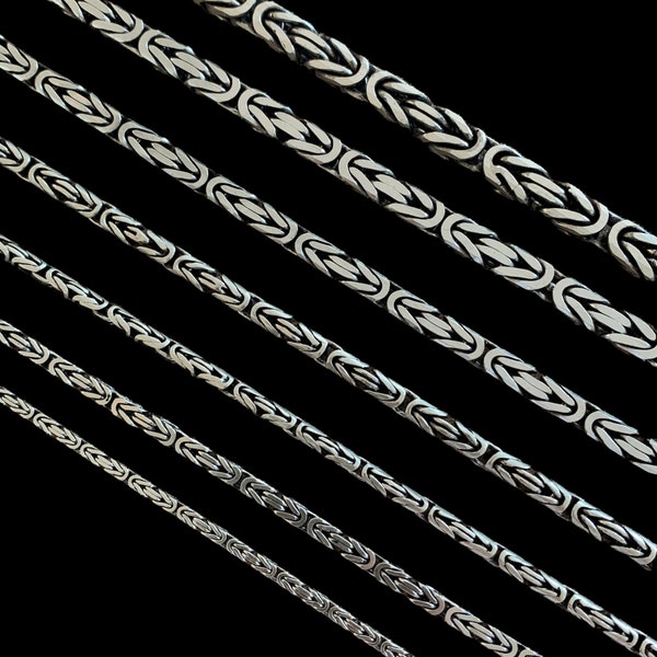 925 Sterling Silver Byzantine Chain Necklace, Silver Chain Man, Mens Bali Byzantine Chain Necklace, Thick Byzantine Chain, Mens Chain Gifts