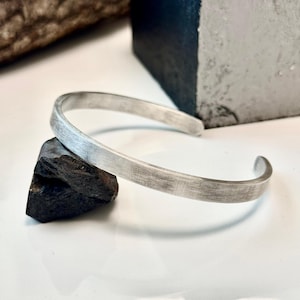 Mens Cuff Bracelet 6 mm  , Sterling Silver Cuff  Bangle Bracelets, Men Bracelet Bangle Classic Mens Jewelry Bracelet, Husband Gifts